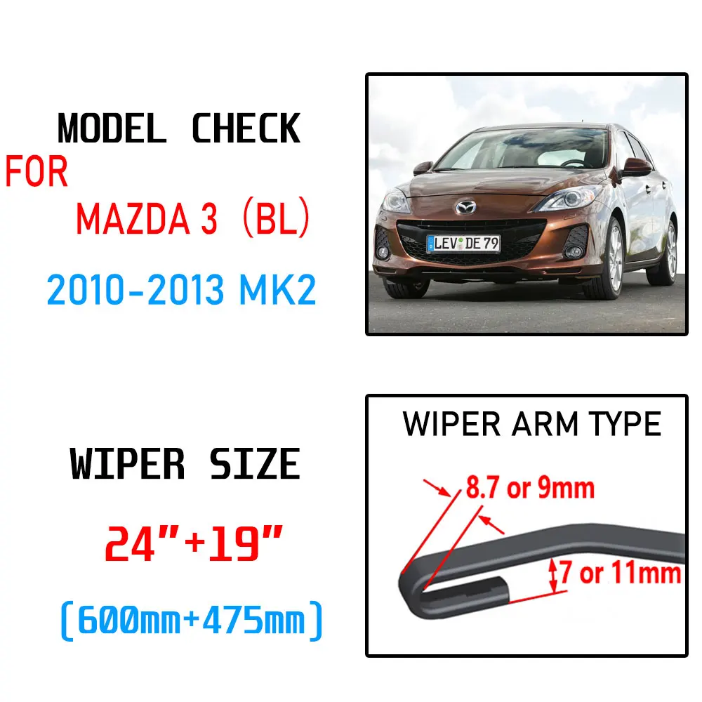 Щетки стеклоочистителя для Mazda 3 Mazda3 BL 2010 2011 2012 2013 MK2 аксессуары U-образный