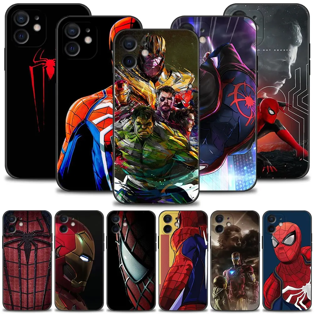 Phone Case For Apple iPhone 14 13 12 11 Pro Max 13 12 Mini XS Max XR X 7 8 Plus 6 6S Cover Spiderman iron Man Marvel