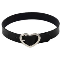 harajuku belt for women soft sister pu leather punk rock gothic heart ai xin kou collar female neck clavicle necklace