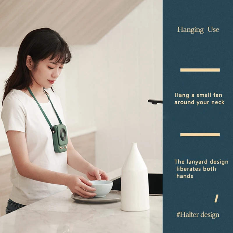

D-26 Phonograph Fan, Mini USB Portable Desktop Handheld Silent Small Fan Hanging Neck Fan