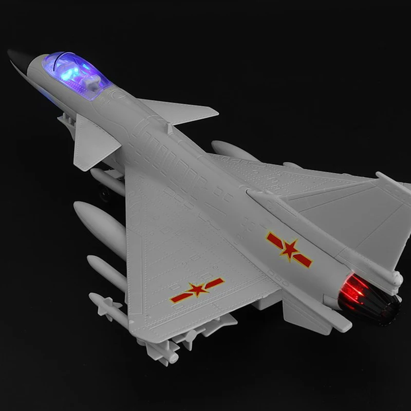 Модель самолета J10 из сплава модель имитация звука светильник металлическая с