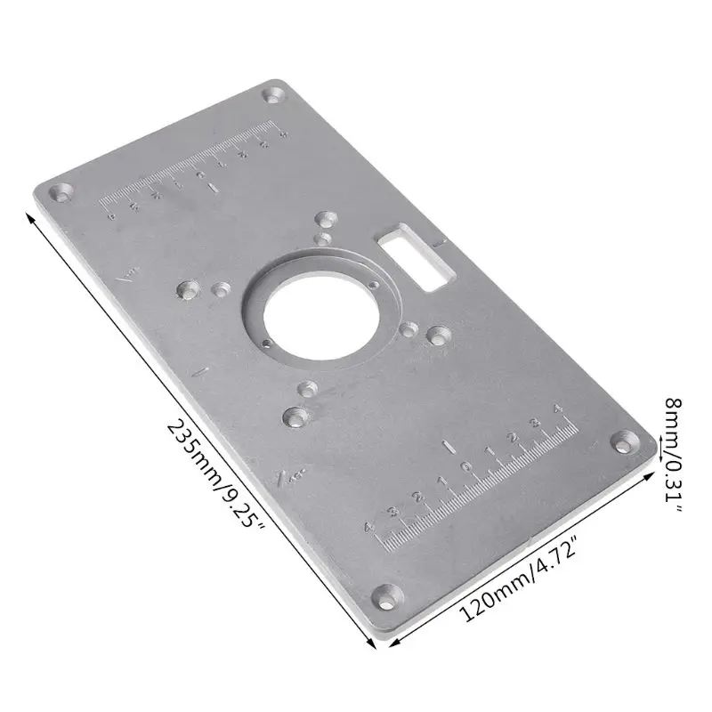 

700C Aluminum Router Table Insert Plate + 4 Rings Screws For Woodworking Benches