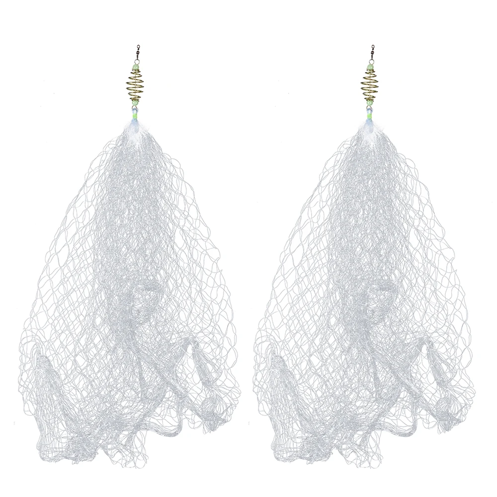 

2PCS Fishing Net Fishing Tackle Pesca Copper Spring Shoal Fishing Netting with Luminous Beads Mesh Net for Night