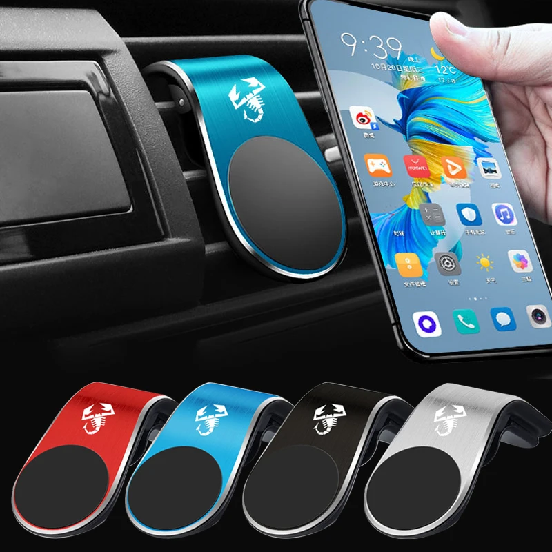 

1Pcs Magnetic L-Type Car Phone Holder Magnet Mount Mobile Cell Phone Stand for Abbas Abarth Punto 124/125/500 Stilo Ducato