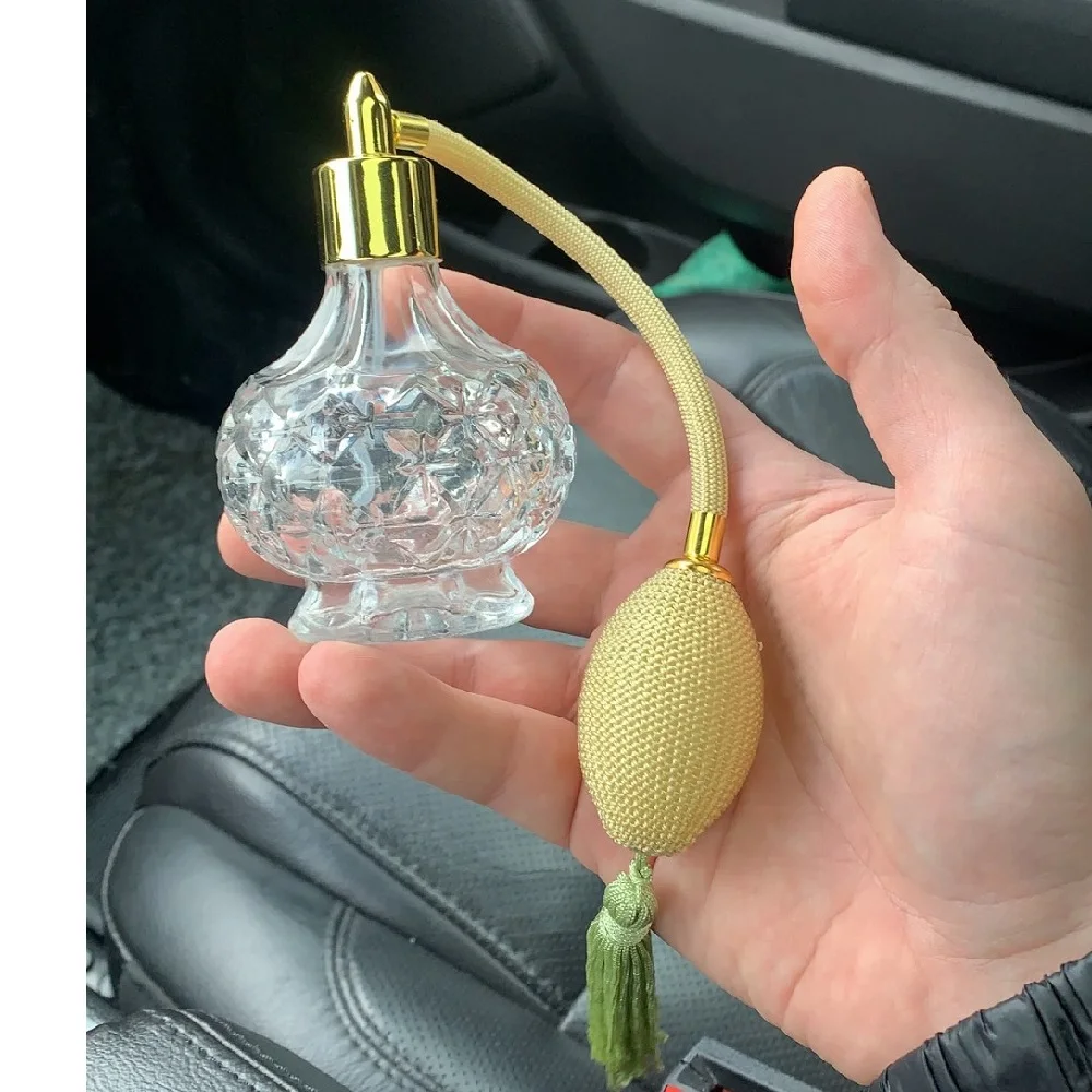 Прозрачный стеклянный зеркальный желтый длинный насос 80 мл|pump bottle|bottle cap folk artpump