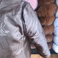 50CM Real fur real fur fox coat outfit long sleeves quality silver fox women winter warm thick natural fox fur coats