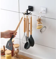 simple new rotating hook solid color 360 degree rotating hook free punching household living room kitchen paste hook
