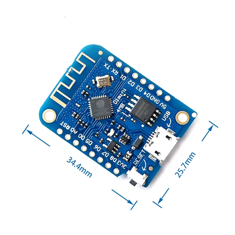 Wemos D1 Mini V3.0.0 WIFI Интернет вещей Разработочная плата на основе ESP8266 CH340 CH340G 4MB для Arduino Nodemcu V2 MicroPython.