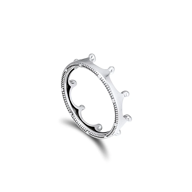 Polished Crown Ring Genuine 925 Sterling Silver Rings For Jewelry Making Woman DIY Fashion Female Party Wedding | Украшения и