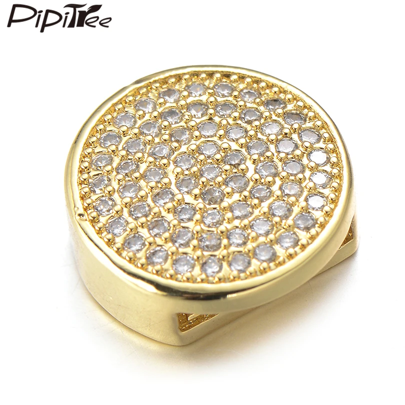 Классические круглые бусины-слайдеры Pipitree подвески золотого цвета медный