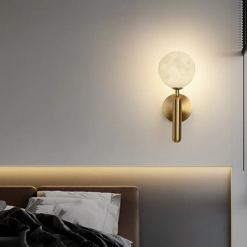 

Современный минималистичный настенный светильник, бра для прикроватной тумбочки, гостиной, коридора, кухни, освещение лестницы, светильник в виде Луны, украшение для дома