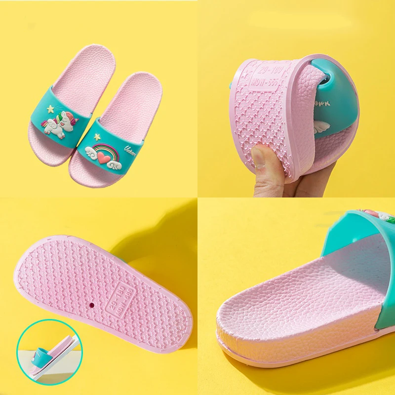 

2-7 Years Fashion Shoes Girls Slippers for Kids Cute New Summer Boys Girl Beach Shoes Baby Toddler Soft Indoor Bathroom Slippers
