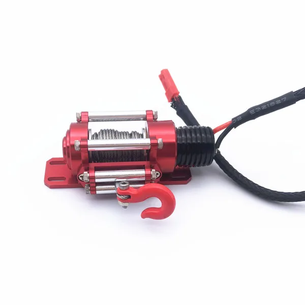 

1PC Rock Crawler Metal Winch Electric Winch with Wire Rope+Tow Hook for 1/10 RC4WD D90 Axial SCX10 KM2 RC Cars