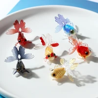 cute stereo red small goldfish acrylic pendant diy earrings ear pendant decorative pendant material accessories 2 5pcs