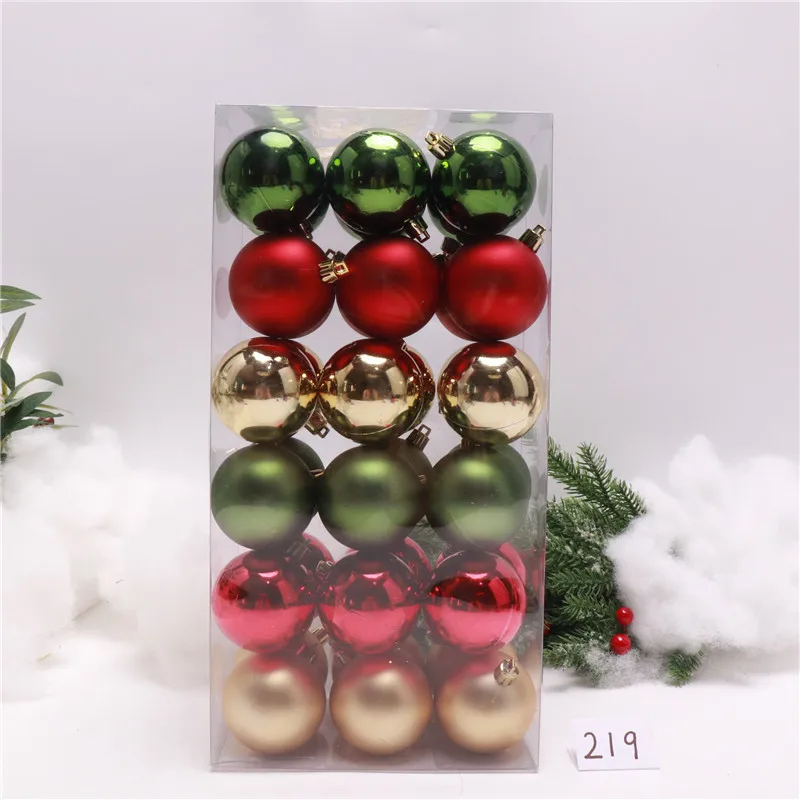 

Christmas ball pendant boxed plastic ball 3-8CM electroplating ball bag painted ball children Christmas hanging ball