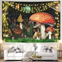 psychedelic mushroom tapestry hippie wall hanging planet strry sky tapestry background cloth wall decoration home art decoration