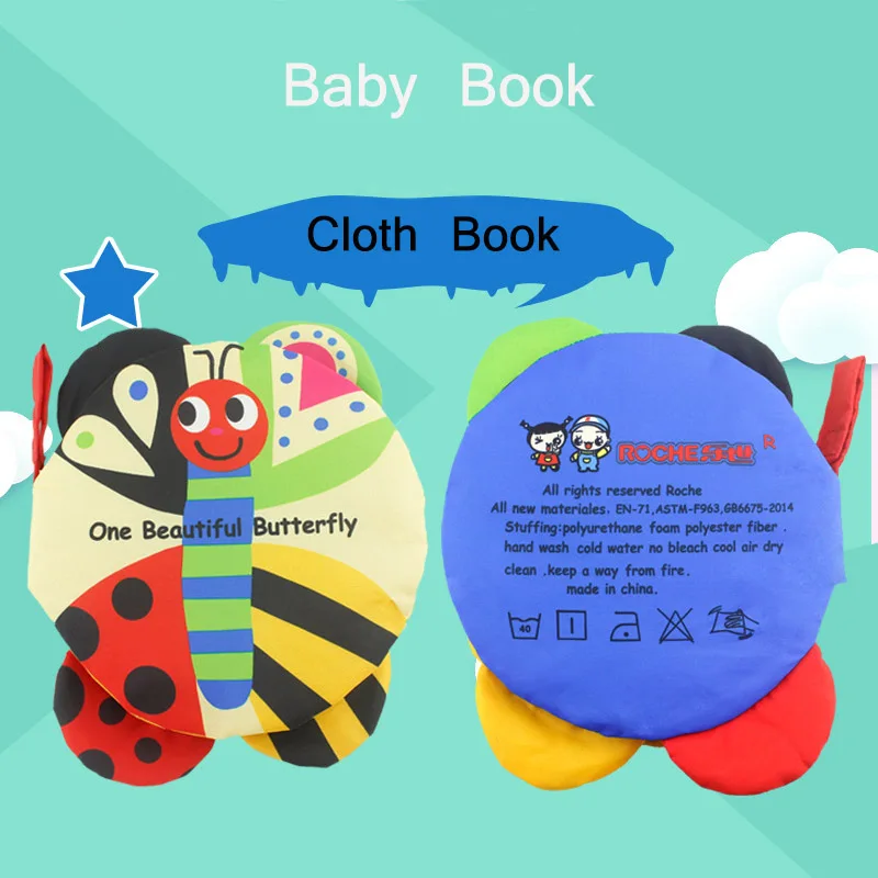 

3D детская тканевая книга для обучения, образование, ткань для животных, мягкая ткань, ткань, кольцо-бабочка, бумажные книги для детей, раннее обучение, тканевые книги