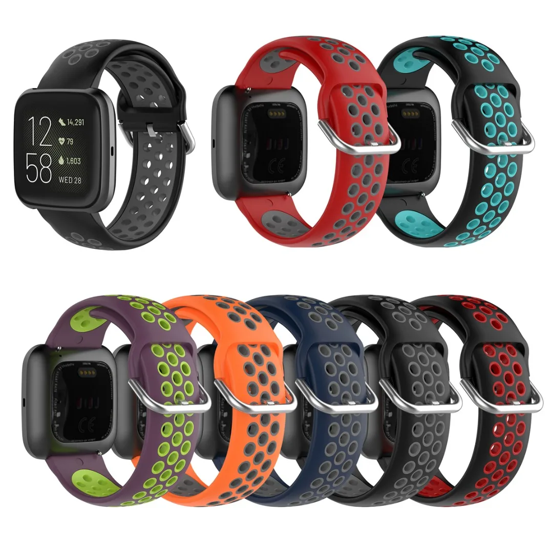 

For Fitbit Versa Silicone 23mm Strap Band Fashion Dual Colors Sport Wrist Band For Fitbit Versa 2/Versa/Versa Lite Watchbands