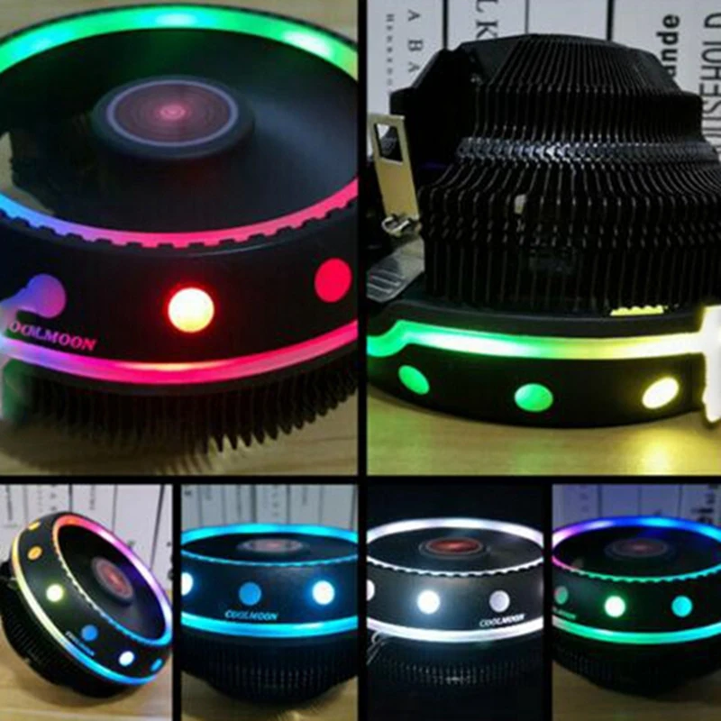 COOLMOON RGB Процессор теплоотводы светодиодный 12V подходит для Intel AMD ПК процессор
