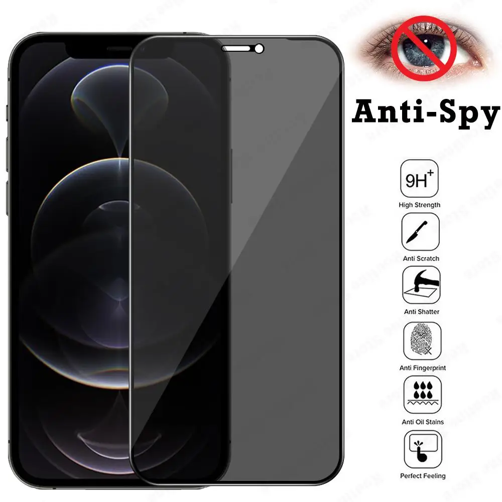 5D антишпионское стекло для iPhone 13 12 11 Pro XS Max XR X закаленное конфиденциальности 7 8 Plus