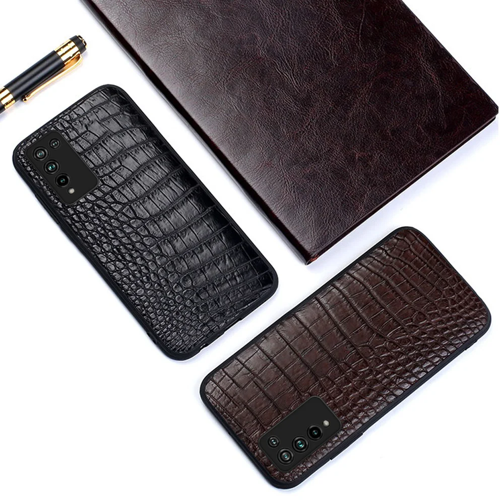 

Genuine Crocodile Leather Case For Honor 10X Lite 9X 8X Note 10 V30 Pro V20 V10 V9 Cover For 10i 20i 30S 30 Pro 20 Pro 10 9 Lite