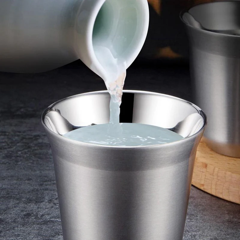 

51-100ML Stainless Steel Cup Beer Wine Pint Glasses Coffee Tea Milk Mugs Insulated Coffee Cup Drink Accessories