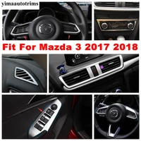 armrest lift button central control frame air ac panel cover trim accessories for mazda 3 2017 2018 abs matte interior refit kit