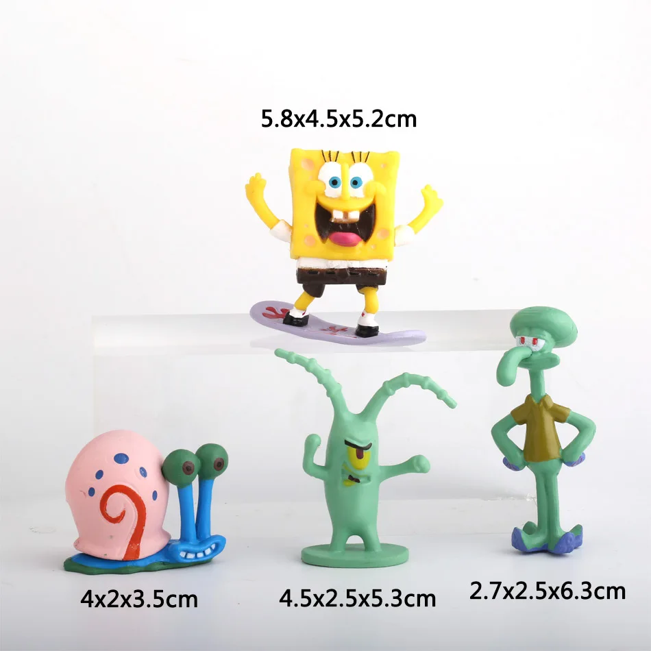 8 pcs spongebobs figure dolls cake decoration patrick stars eugene lovely action figure model blind box surprise toys kids gift free global shipping