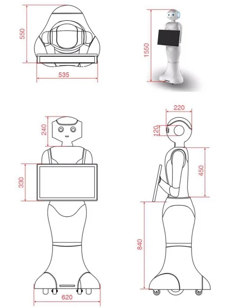 Умный робот приёмник с вертикальным сенсорным экраном голосовым управлением