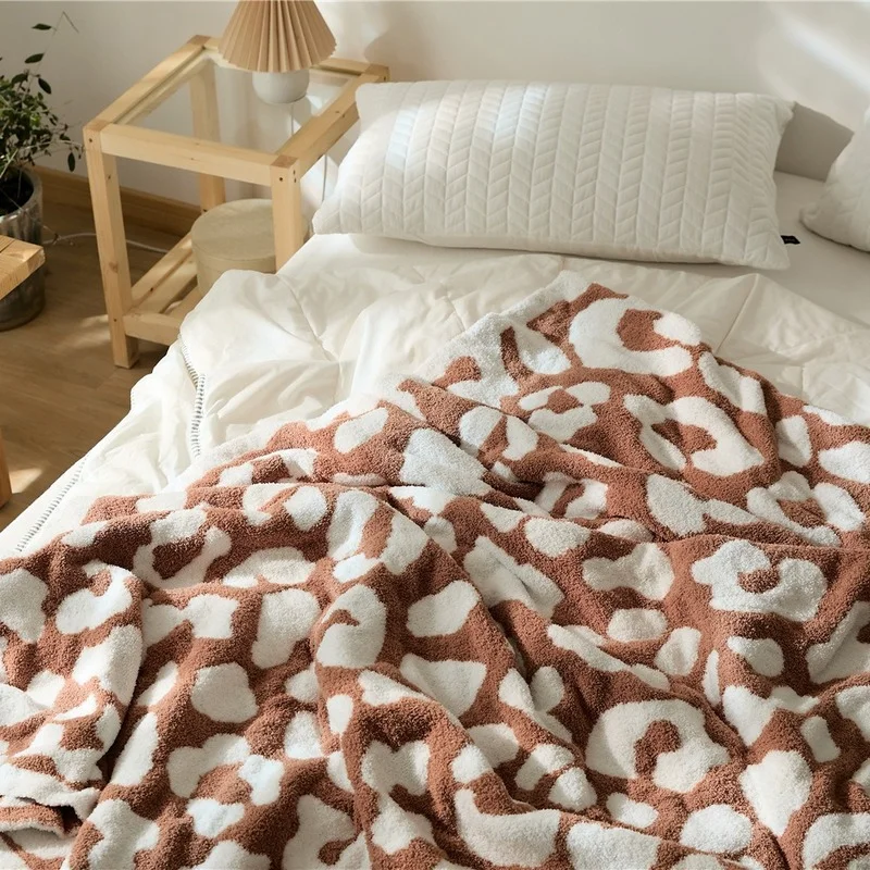 

Флисовое одеяло с леопардовым принтом, шерстяное одеяло, покрывало для кровати, дивана, теплое высококачественное домашнее украшение
