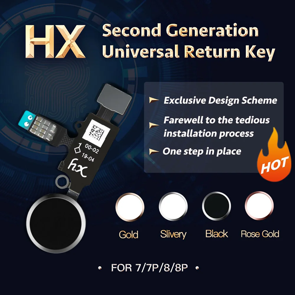JC HX универсальная кнопка для дома iphone 7 7Plus 8 8Plus Кнопка возврата шлейф без