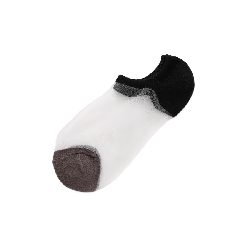 

4 Pairs Socks Women Ankle Non-slip for Ladies Transparent Invisible Summer Lace Elastic Sheer Thin Splicing Fashion Comfortable