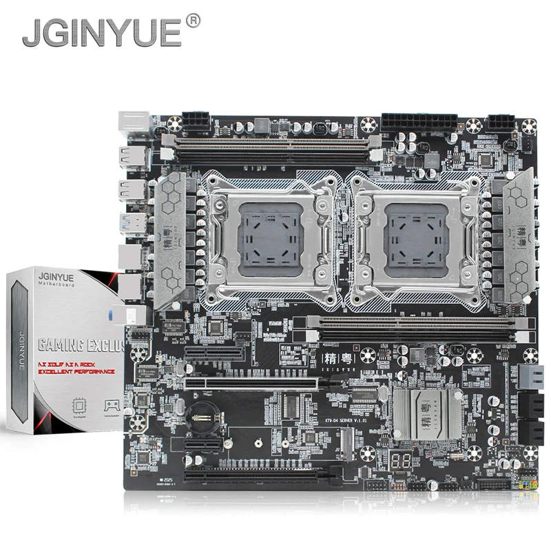 JGINYUE X79 двойная материнская плата процессора LGA 2011 для i7 Xeon E5 V1 & V2 процессор DDR3 256G