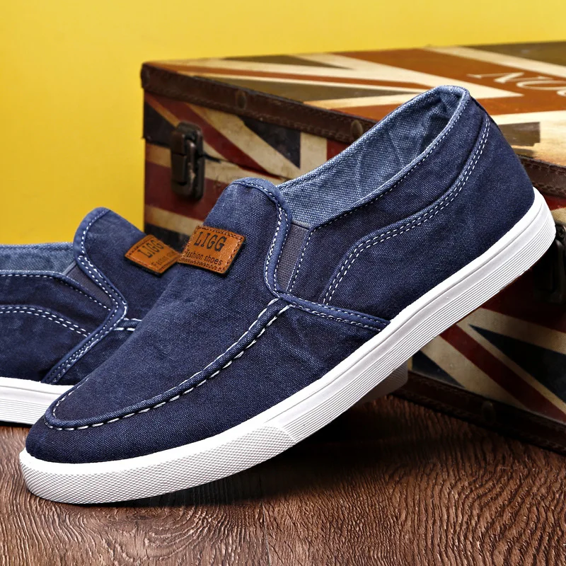 

New Summer Outdoor Solid Footwear Vulcanize Shoes Comfortable Men's Flats Canvas Shoes Men Denim Cloth Casual Shoes hjm90
