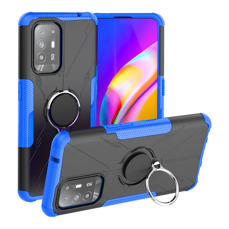 Phone Cover For OPPO A94 5G Case For OPPO A94 5G Capas PC Shockproof Stander Ring Magnetic Holder Cover ForOPPO A94 5G Fundas
