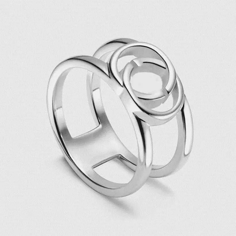 

1-1 of individuality and contracted fashion double letters sterling silver ring