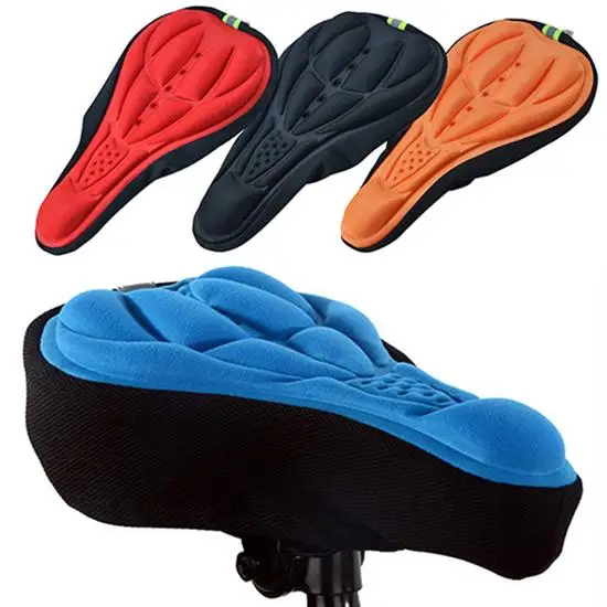 

MTB Mountain Bike Cycling Thickened Extra Comfort Ultra Soft Silicone 3D Gel Pad Cushion Cover Bicycle Saddle Seat 4 Colors
