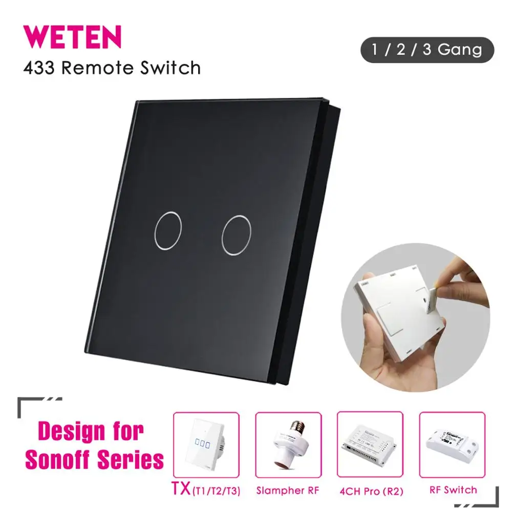 433 RF дистанционный переключатель для Sonoff TX T1 T2 T3 EU UK US 4CH Pro R2 Slampher 92 МГц пульт