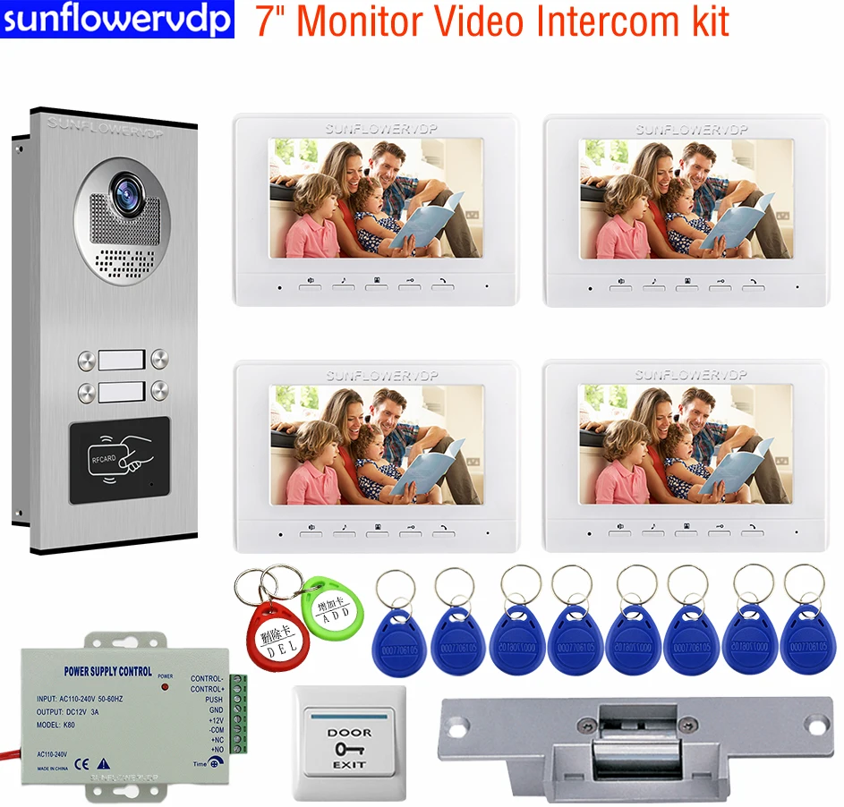 Дверной звонок с камерой устройство для домашней безопасности 7 дюймов контроль
