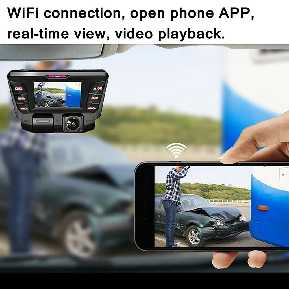 Автомобильный видеорегистратор Blueskysea с двумя объективами V28 WiFi 4K FHD SONY323 WDR 24h