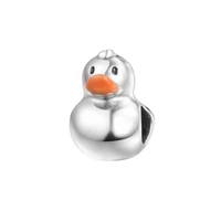 woman diy beads polished rubber duck charm fits 925 silver original bracelets beaded chain jewelry making 2021 new wholesale