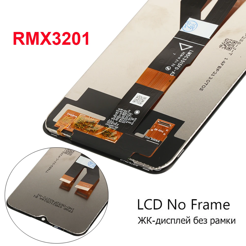 original display for realme c21 rmx3201 lcd display with frame 10 point touch screen assembly replacement for realme c21 screen free global shipping