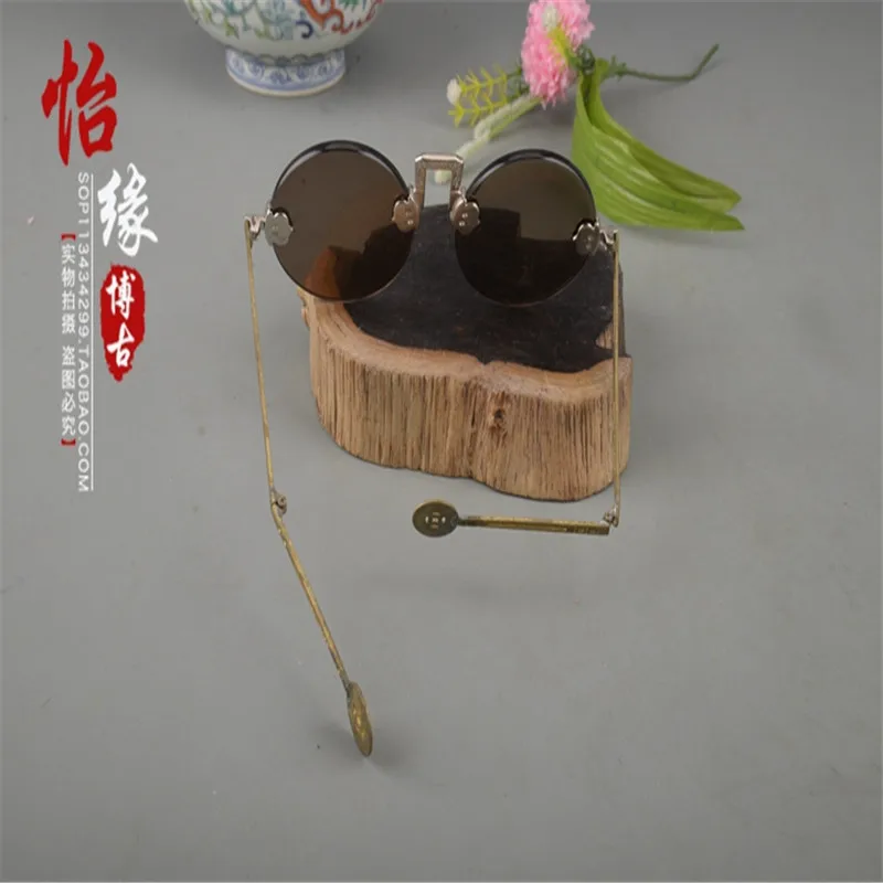 Солнцезащитные очки в оправе из чистой меди с натуральными кристаллами стиле