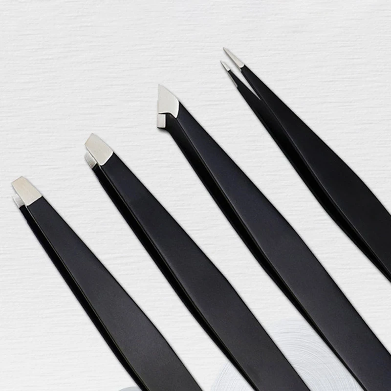 1 шт. черный для бровей Пинцет из нержавеющей стали Нержавеющая сталь волос Pluckers