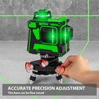 Лазерный 3D уровень, 12 линий, самонивелирующийся на 360 градусов, горизонтальный и вертикальный крест, сверхмощный зеленый лазерный луч, Прямая поставка