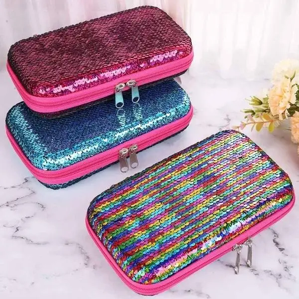 

Kids Sequins Zipper Large Capacity Pencil Case Pen Bag Storage Stationery Gift