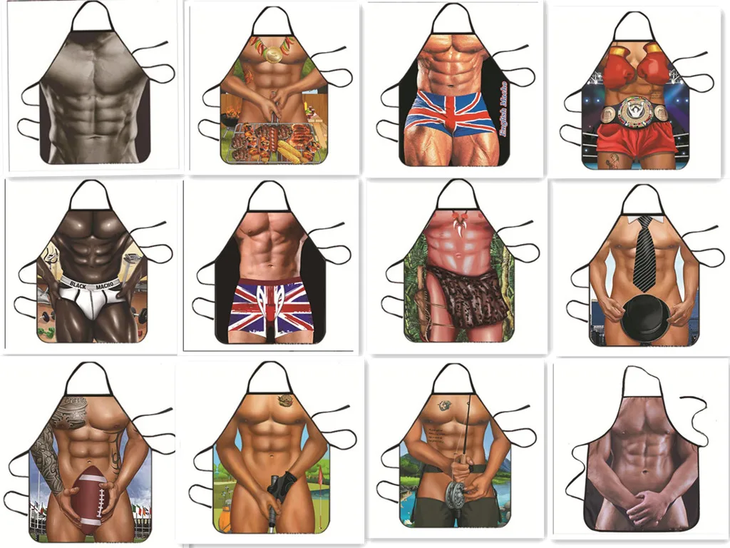 

Funny Sexy Muscle Men's Cooking Cleaning Apron Waterproof And Antifouling