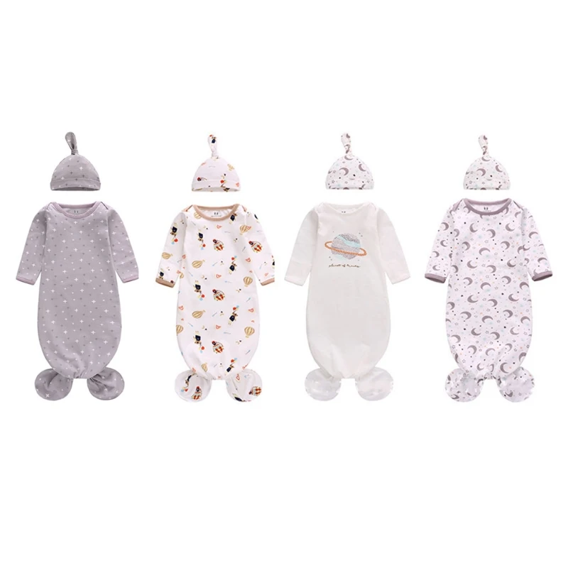 

Baby Cotton Hat Romper Set Newborn Photography Props Bonnet Cap Jumpsuit Suit Outfit Infants Photo Shooting Clothing Kit T8ND