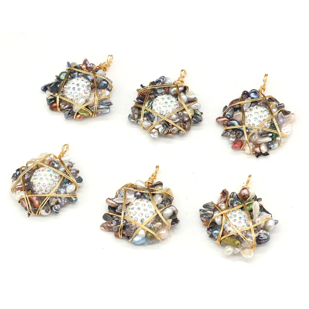 

1pcs Natural Pearl Pendant For DIY Jewelry Making Necklace Bracelet Earring Accessories Women Gift Size 40x50mm