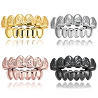 unisex dental teeth grills set gold silver color teeth jewelry tooth caps mouth removable teeth top bottom
